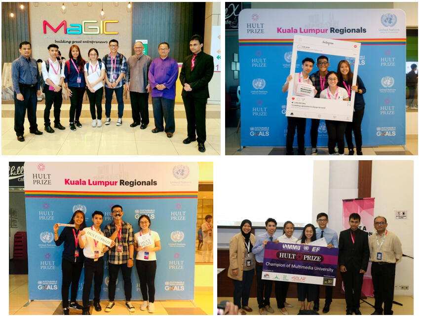 Group photo of our team with university vvip and wining prizes from Hult Prize campus competition.